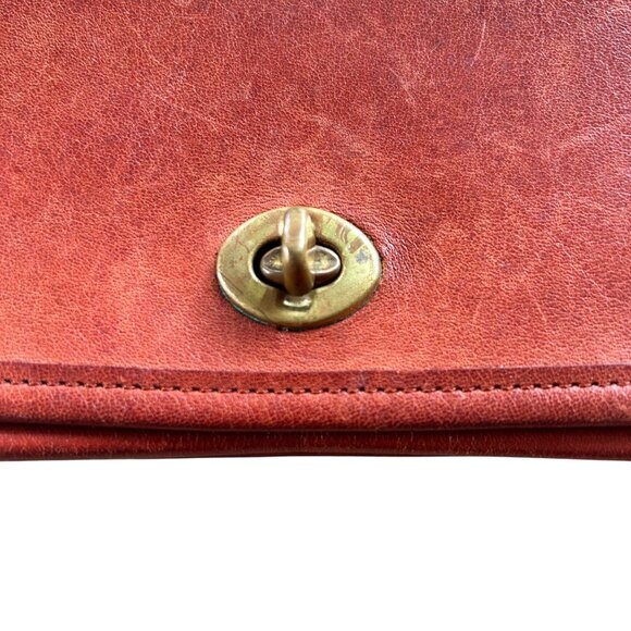 Vintage Rare Coach Dinky 9375 Cowhide Brown Leather Early NYC Bag - Picture 4 of 14